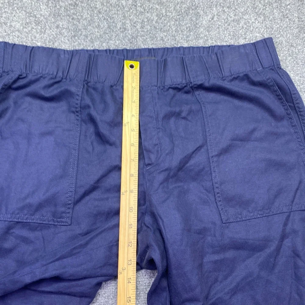 Banana Republic Navy Blue Linen Lyocell Blend Elastic Waist Pants XL Boho Preppy